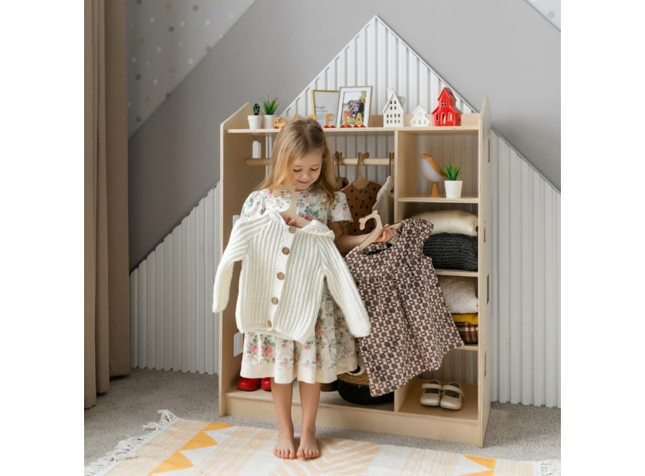 BusyKids Šatní skříň přírodní