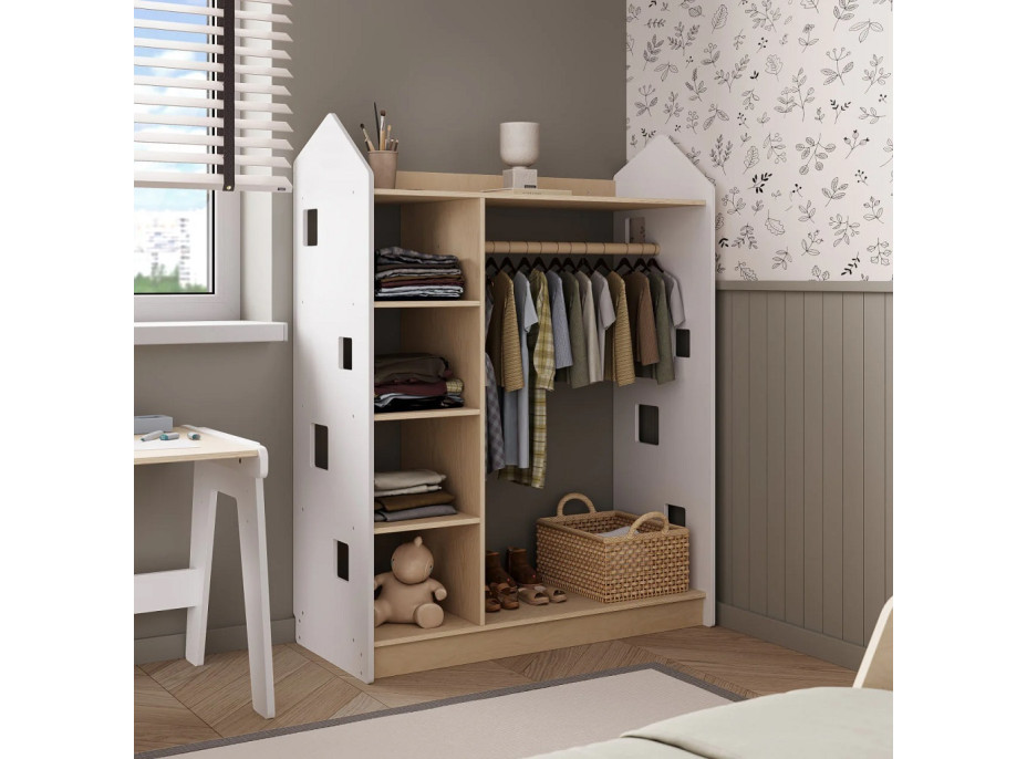 BusyKids Šatní skříň bílá