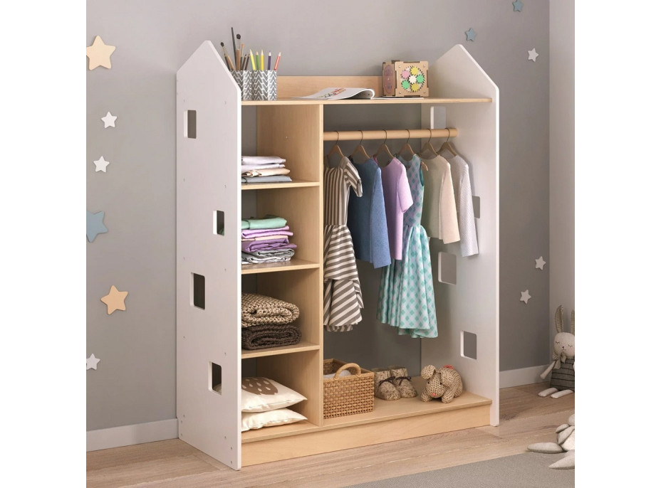 BusyKids Šatní skříň bílá