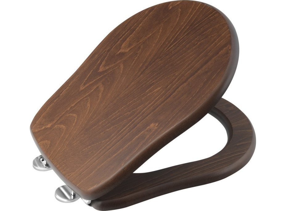 Kerasan RETRO WC sedátko Soft Close, ořech/chrom 108840