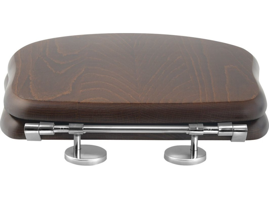 Kerasan RETRO WC sedátko Soft Close, ořech/chrom 108840