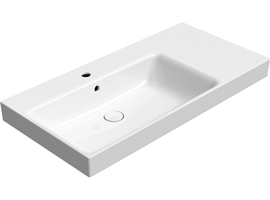 GSI NUBES keramické umyvadlo 100x50cm, s odkládací plochou vpravo, bílá ExtraGlaze 9627111
