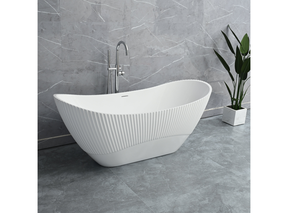 Volně stojící akrylátová vana Rea ATENA 170x73 cm - bílá