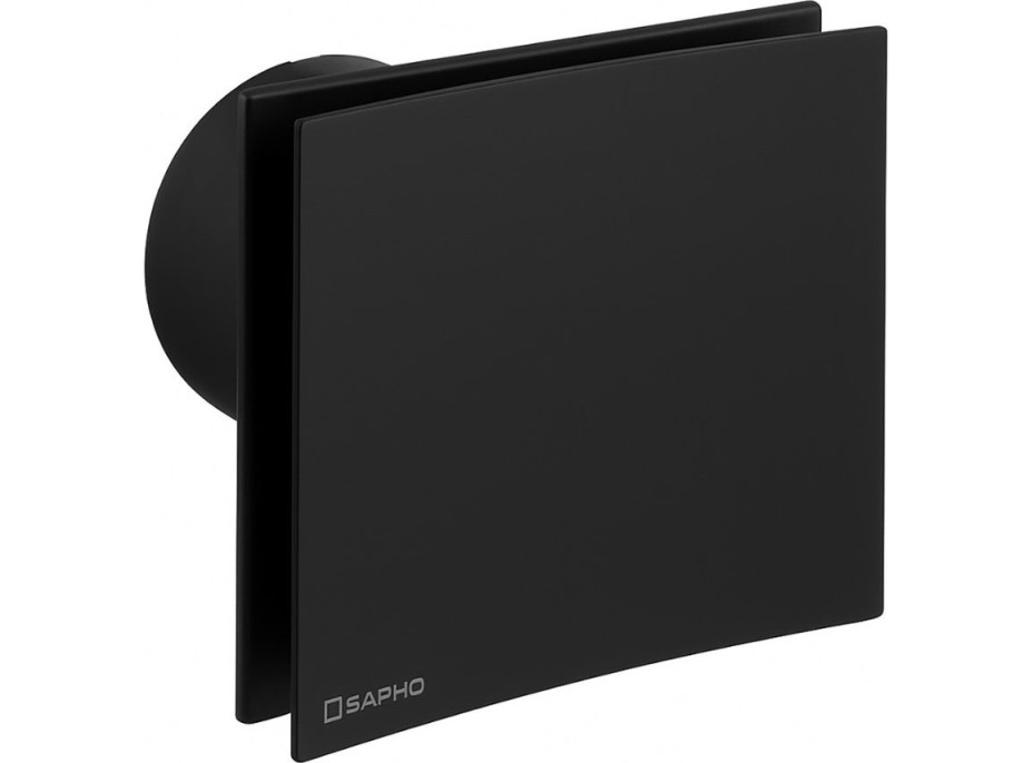 Sapho EIRA koupelnový ventilátor axiální s časovačem, 15W, potrubí 100mm, černá EI102B