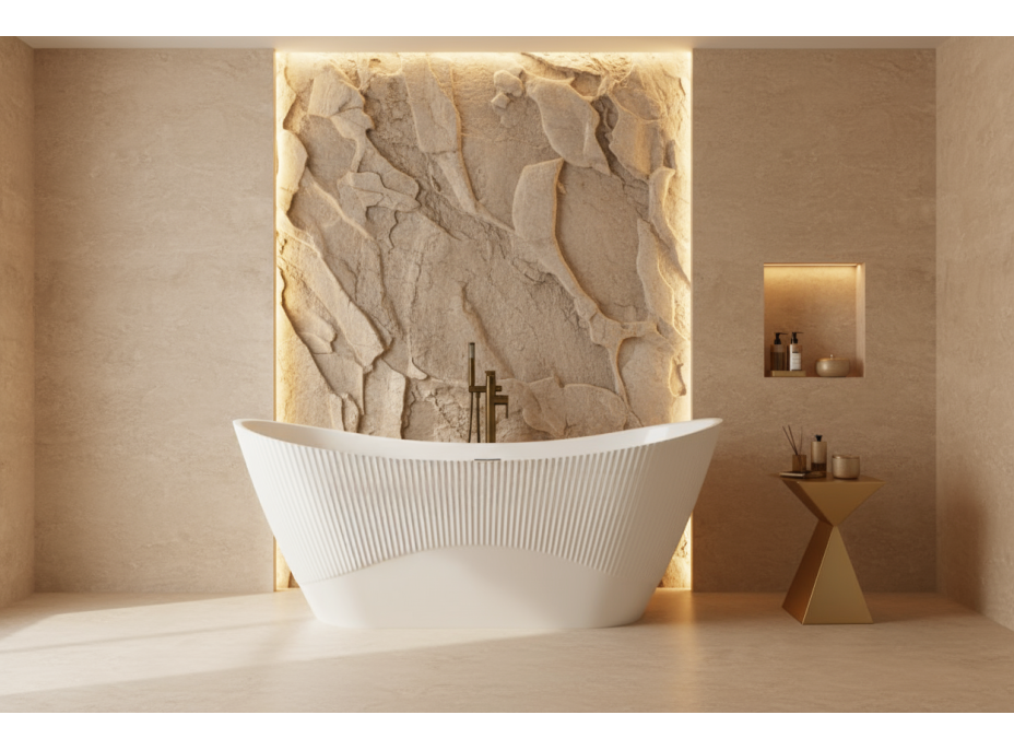 Volně stojící akrylátová vana Rea ATENA 170x73 cm - bílá