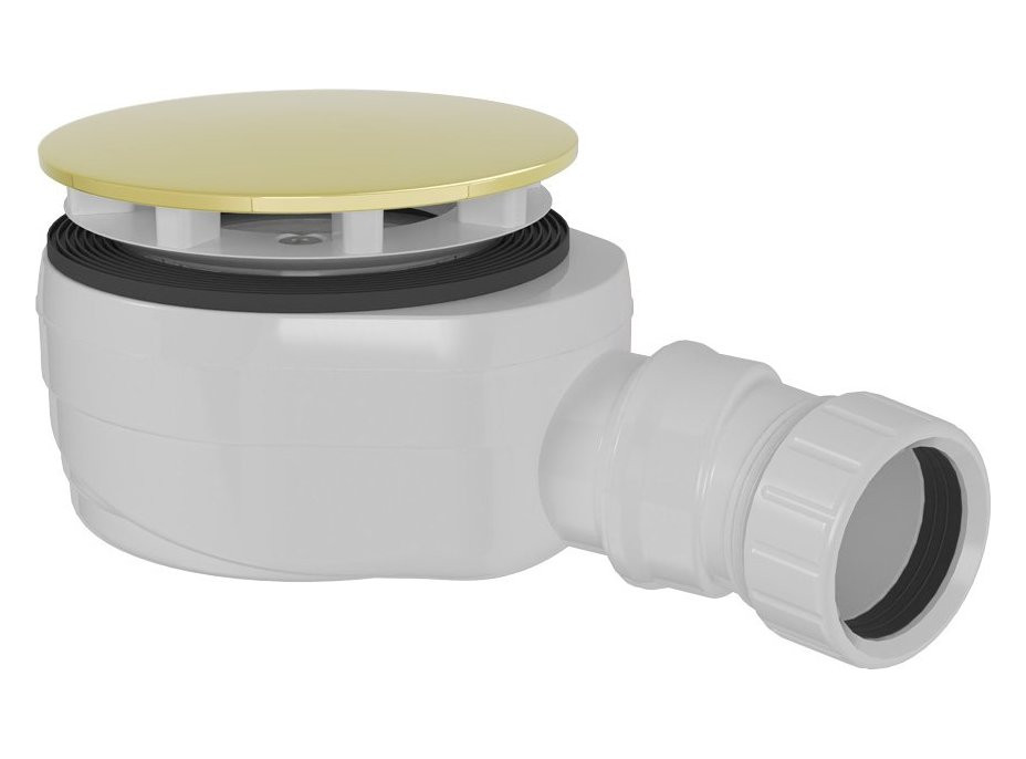 Polysan Vaničkový sifon, průměr 90mm, DN40, nízký, krytka zlato 17916G