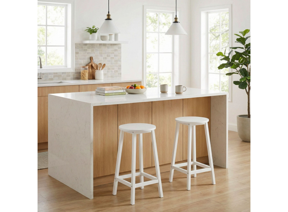 Kovová barová židle FLINT White - bílá