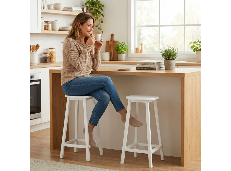 Kovová barová židle FLINT White - bílá