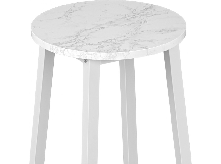 Kovová barová židle FLINT White - bílá/bílý mramor