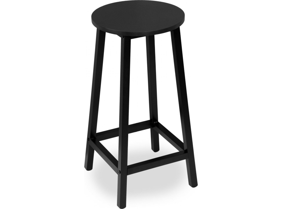 Kovová barová židle FLINT Black - černá