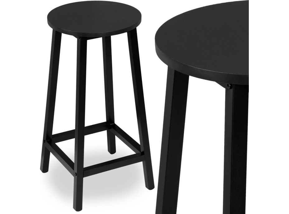 Kovová barová židle FLINT Black - černá