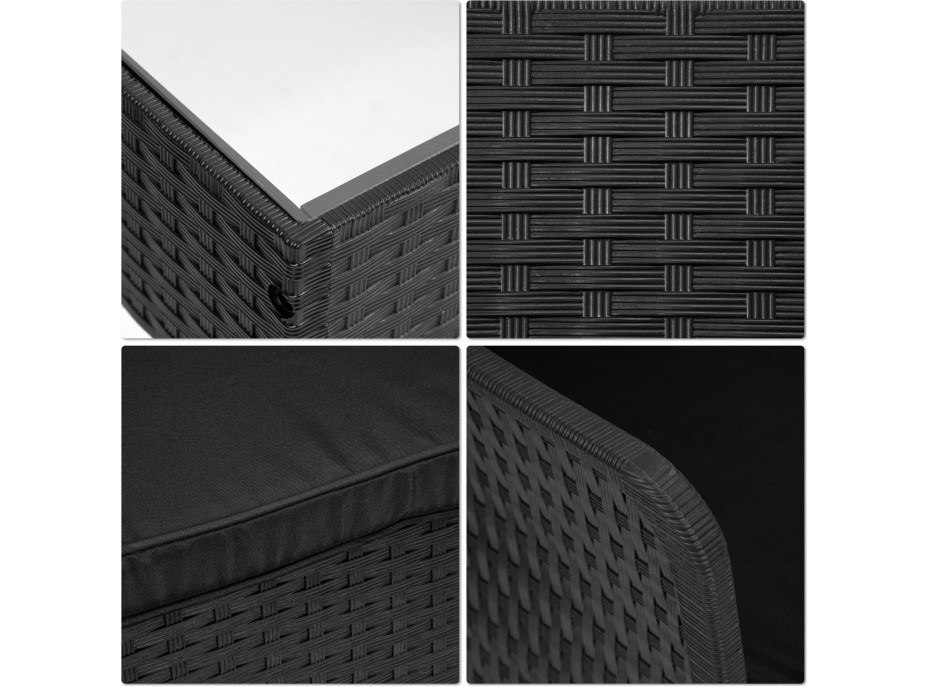 Zahradní nábytek CAMELIA (pohovka + 2 křesla + stůl) - černá