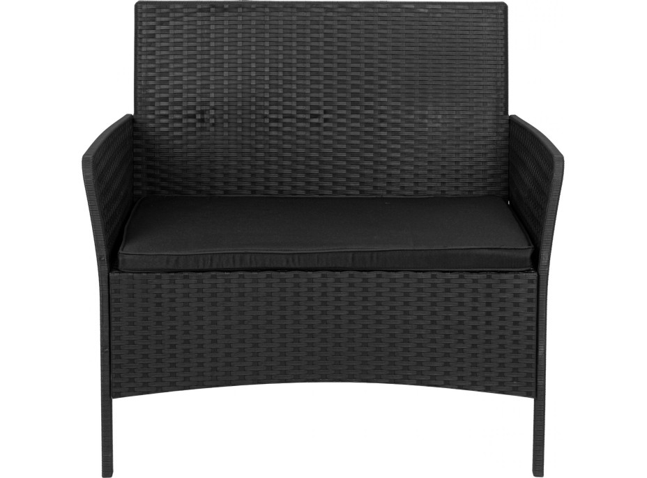 Zahradní nábytek CAMELIA (pohovka + 2 křesla + stůl) - černá