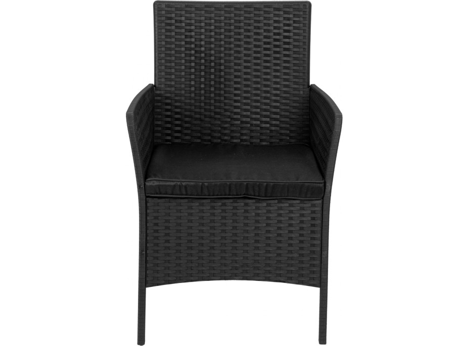 Zahradní nábytek CAMELIA (pohovka + 2 křesla + stůl) - černá