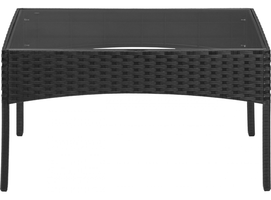 Zahradní nábytek CAMELIA (pohovka + 2 křesla + stůl) - černá