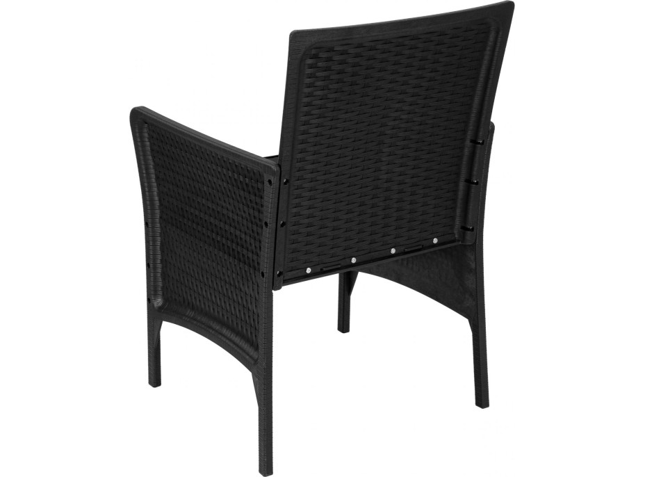 Zahradní nábytek CAMELIA (pohovka + 2 křesla + stůl) - černá