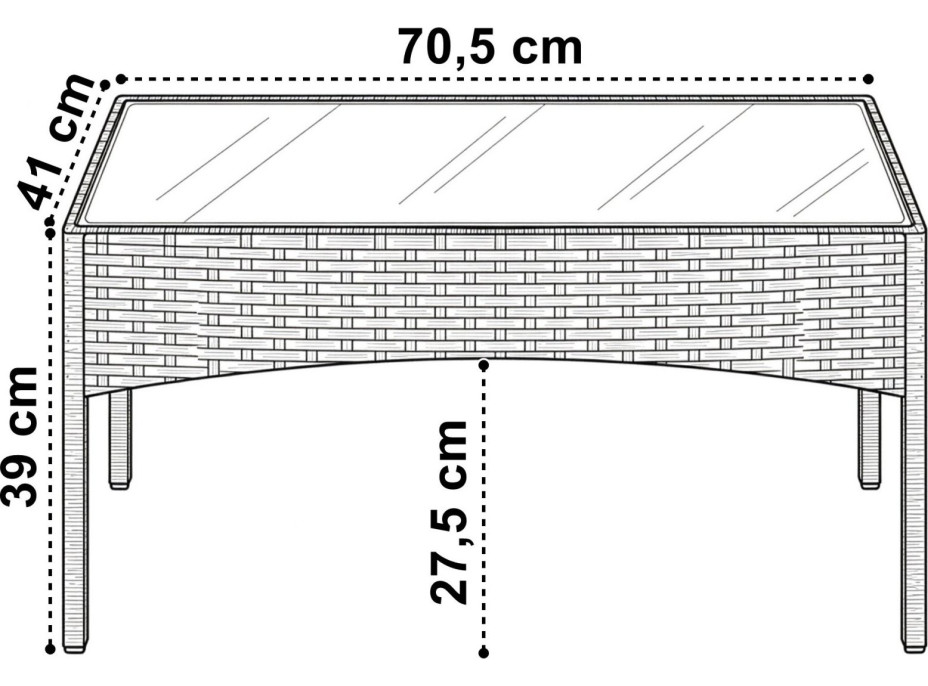 Zahradní nábytek CAMELIA (pohovka + 2 křesla + stůl) - černá