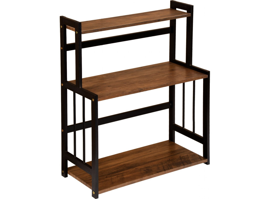 Kuchyňský regál na kořenky CEZAR Wood - hnědý/černý