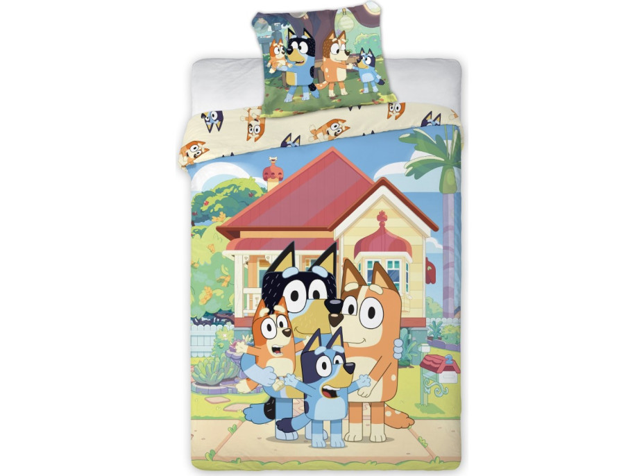 Dětské bavlněné povlečení 160x200 cm - BLUEY Family