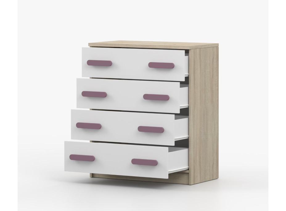 Komoda SMYK - dub sonoma/bílá (více variant)