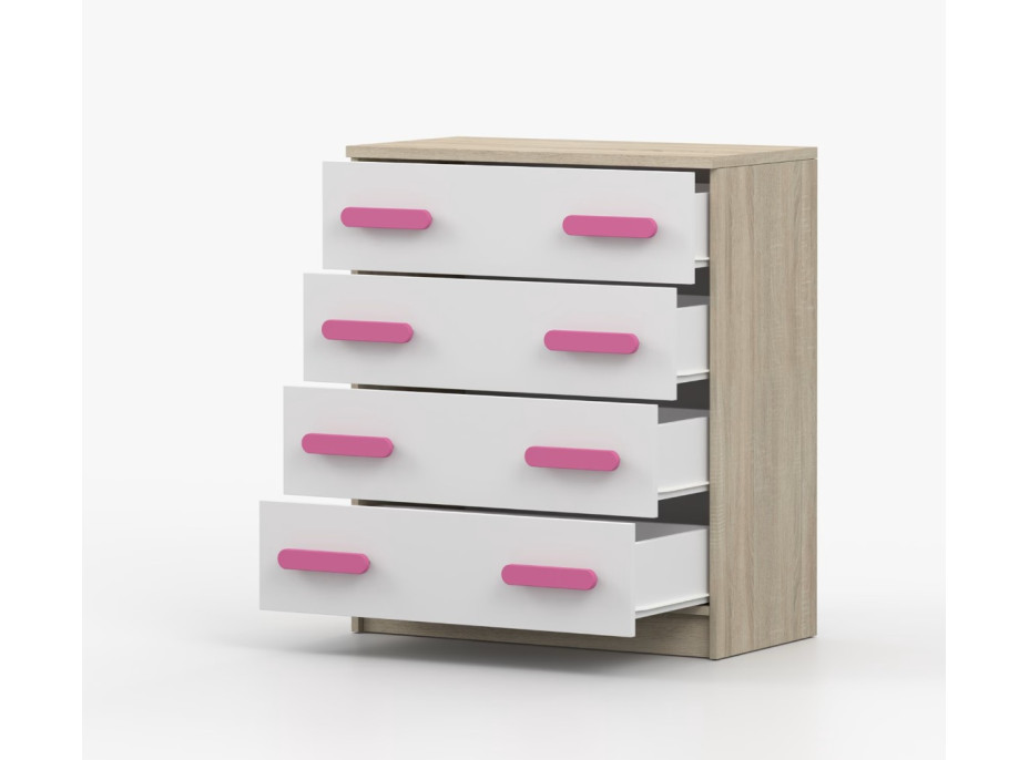 Komoda SMYK - dub sonoma/bílá (více variant)