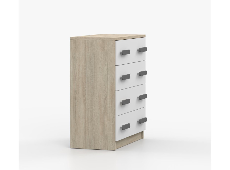 Komoda SMYK - dub sonoma/bílá (více variant)