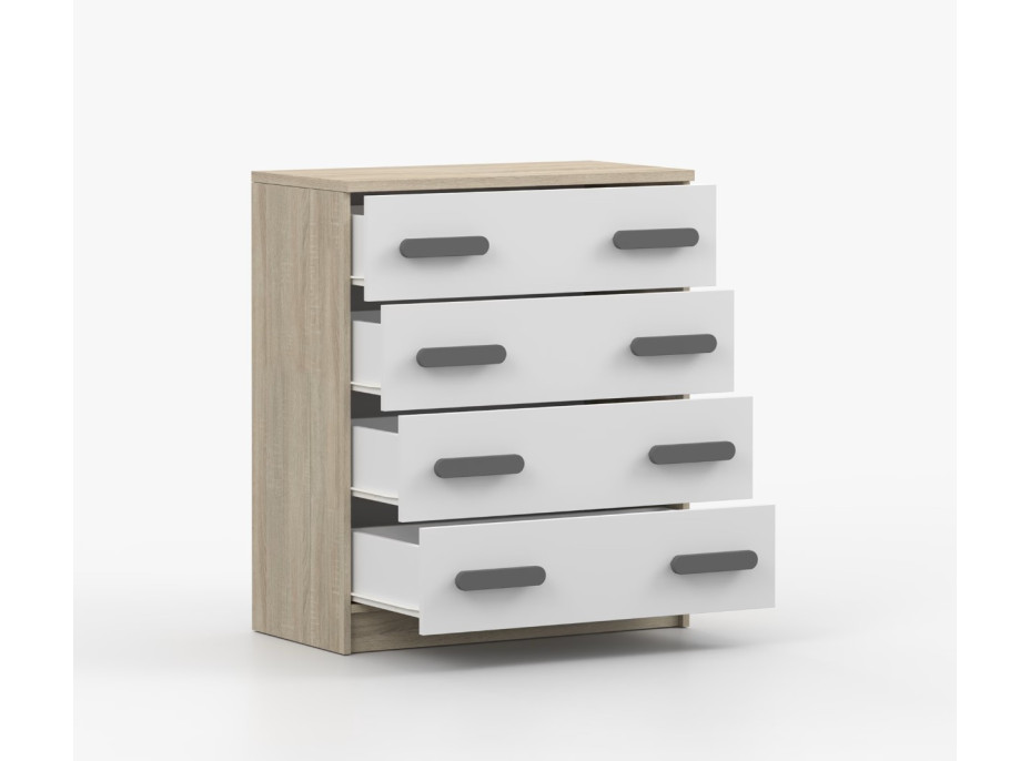 Komoda SMYK - dub sonoma/bílá (více variant)