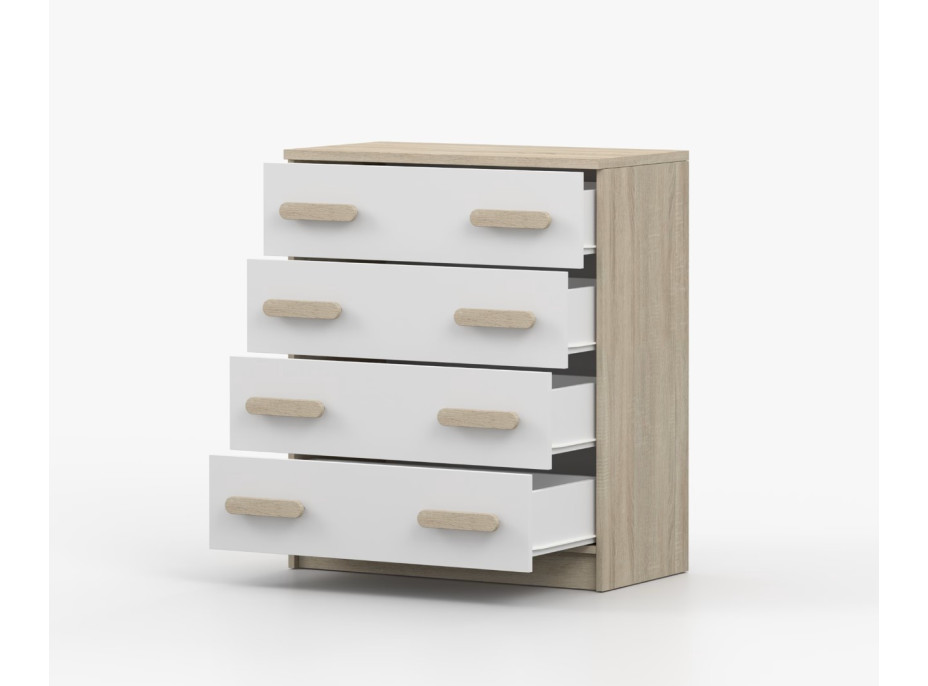 Komoda SMYK - dub sonoma/bílá (více variant)