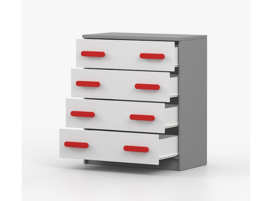 Komoda SMYK - šedá/bílá (více variant)