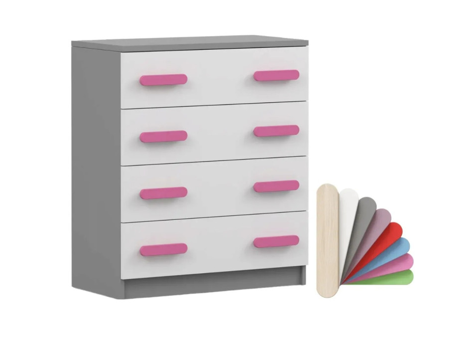 Komoda SMYK - šedá/bílá (více variant)