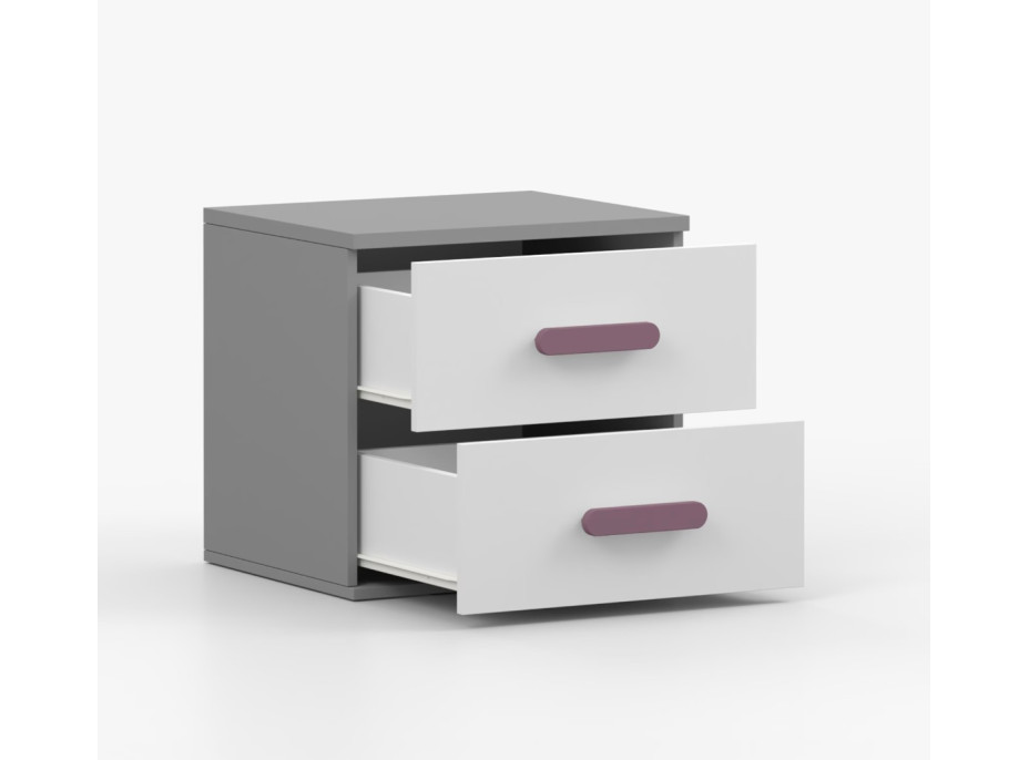 Noční stolek SMYK - šedý/bílý (více variant)