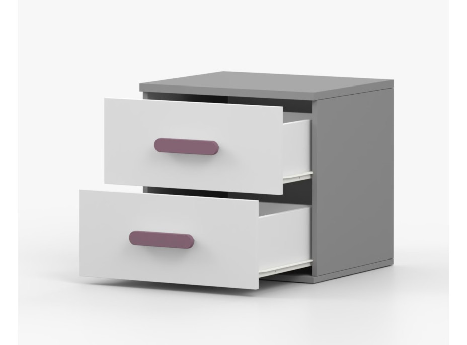 Noční stolek SMYK - šedý/bílý (více variant)