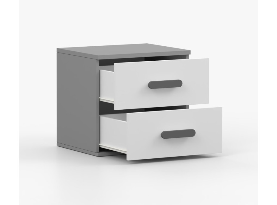 Noční stolek SMYK - šedý/bílý (více variant)