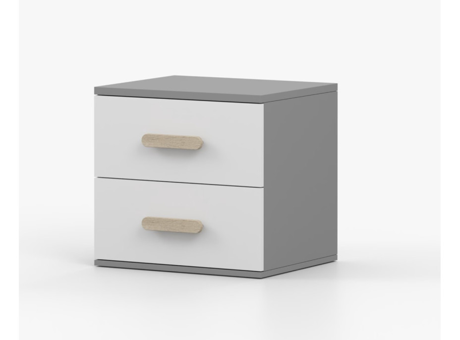 Noční stolek SMYK - šedý/bílý (více variant)