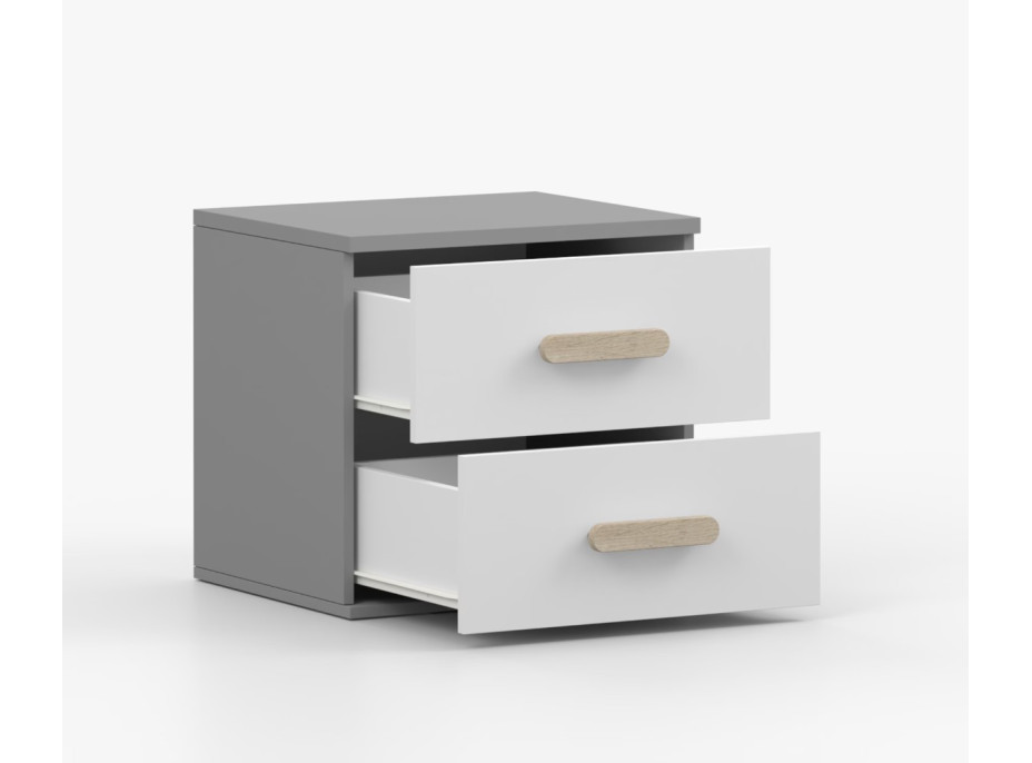 Noční stolek SMYK - šedý/bílý (více variant)