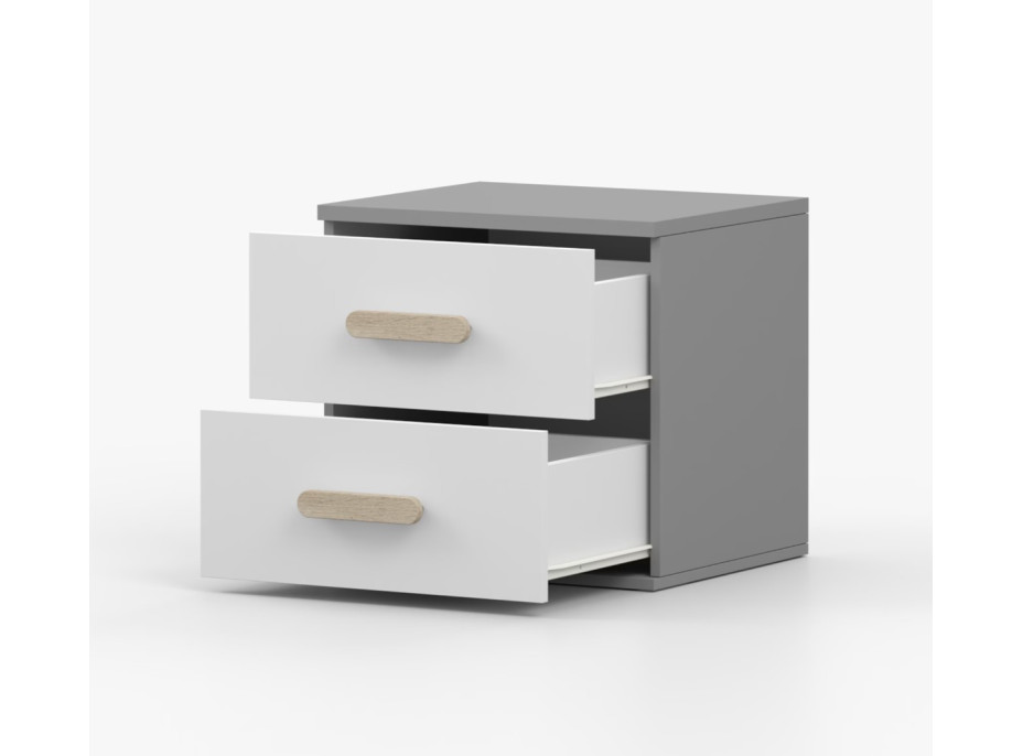 Noční stolek SMYK - šedý/bílý (více variant)