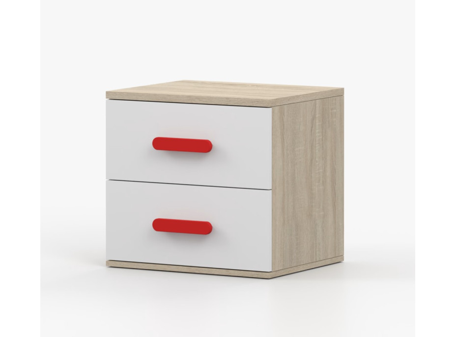 Noční stolek SMYK - dub sonoma/bílý (více variant)