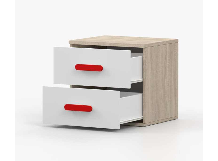 Noční stolek SMYK - dub sonoma/bílý (více variant)