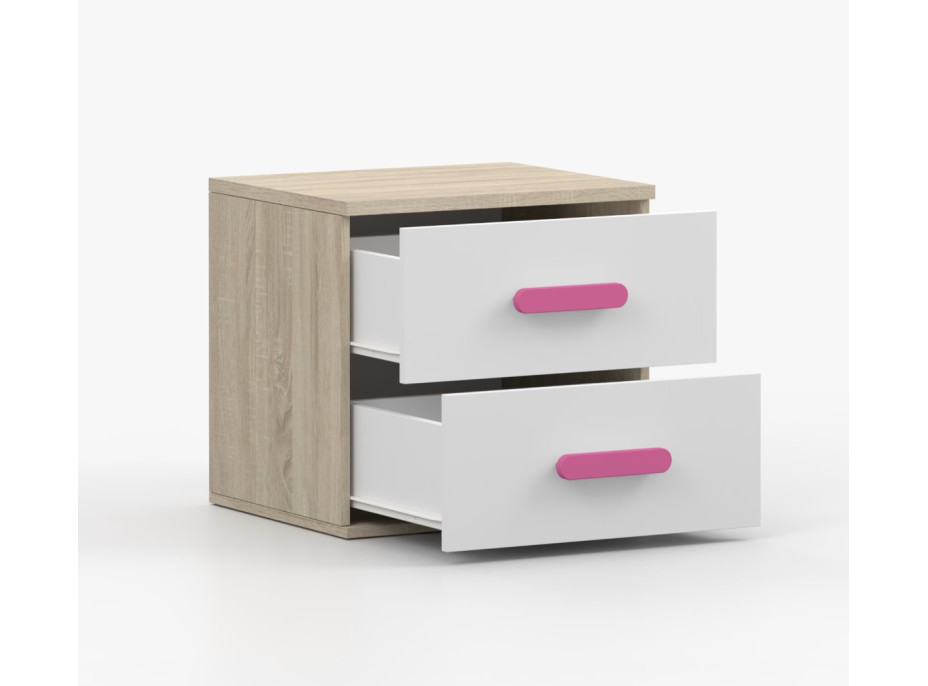 Noční stolek SMYK - dub sonoma/bílý (více variant)