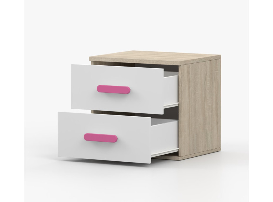 Noční stolek SMYK - dub sonoma/bílý (více variant)