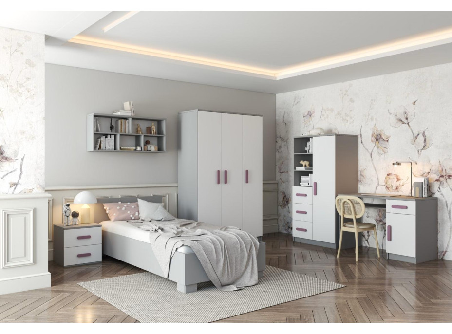 Noční stolek SMYK - šedý/bílý (více variant)