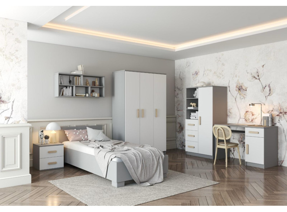 Noční stolek SMYK - šedý/bílý (více variant)