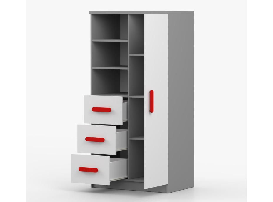 Regál SMYK - šedý/bílý (více variant)