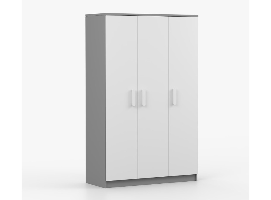 Šatní skříň SMYK 120 - šedá/bílá (více variant)