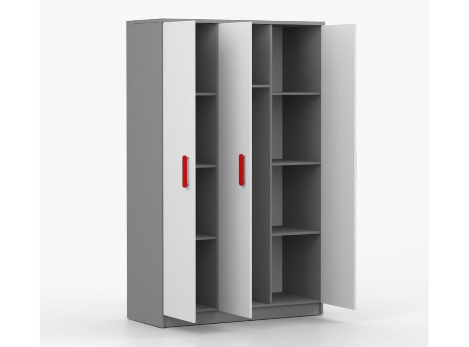 Šatní skříň SMYK 120 - šedá/bílá (více variant)