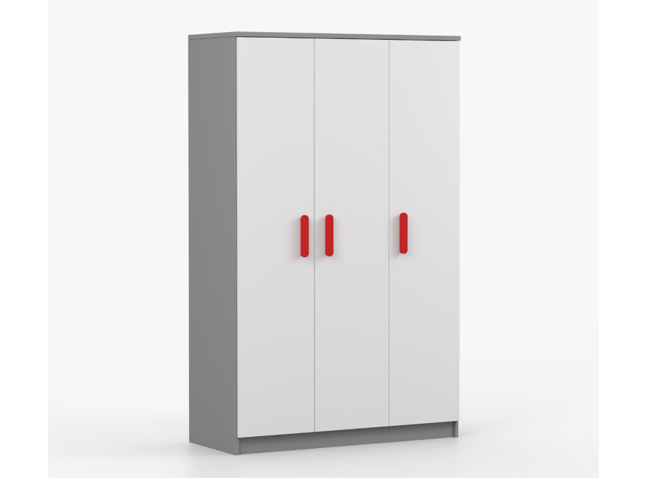 Šatní skříň SMYK 120 - šedá/bílá (více variant)