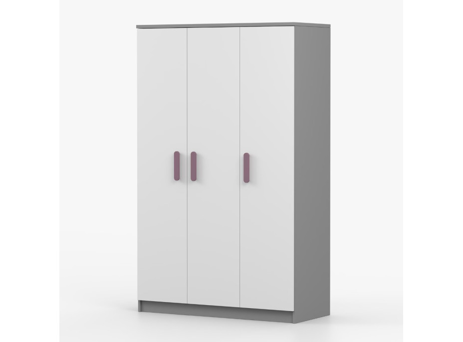 Šatní skříň SMYK 120 - šedá/bílá (více variant)