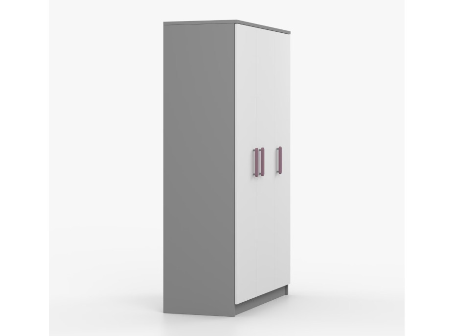 Šatní skříň SMYK 120 - šedá/bílá (více variant)