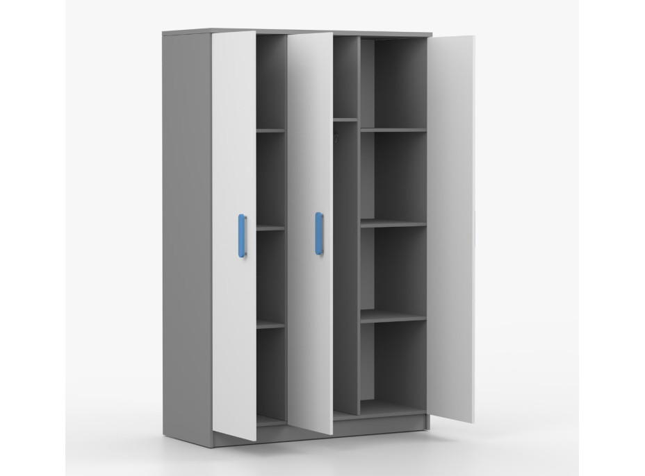 Šatní skříň SMYK 120 - šedá/bílá (více variant)