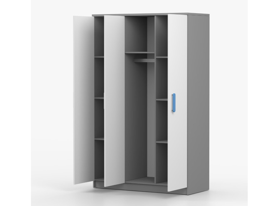 Šatní skříň SMYK 120 - šedá/bílá (více variant)